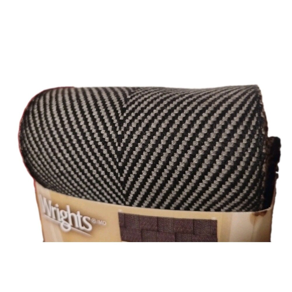 Wrights Herringbone Extra Wide Lightweight webbing 3" x 6 yd Chevron Black Gray - Picture 2 of 4